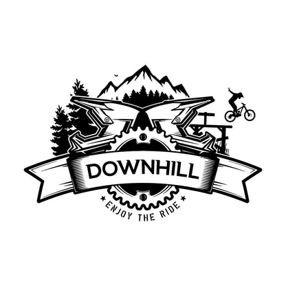 Downhill Mountain Biking Enjoy The Ride Bicycle Emblem Wall Decals Store Decoration