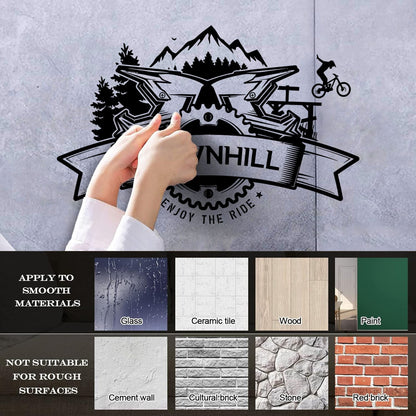 Downhill Mountain Biking Enjoy The Ride Bicycle Emblem Wall Decals Store Decoration