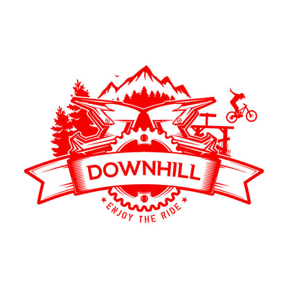Downhill Mountain Biking Enjoy The Ride Bicycle Emblem Wall Decals Store Decoration