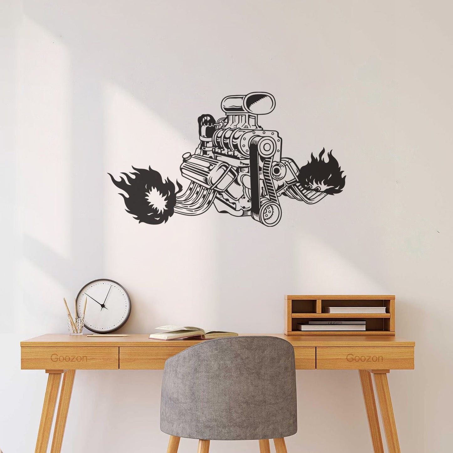 Mural And Wall Vinyl Decal Engine Repair Service Mechanism Garage Self Adhesive