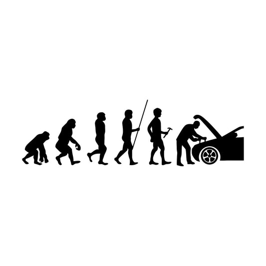 Wall Stickers Paster Paper Evolution Man Fix Car Repair Machine Service Do Not Damage The Wall Surface