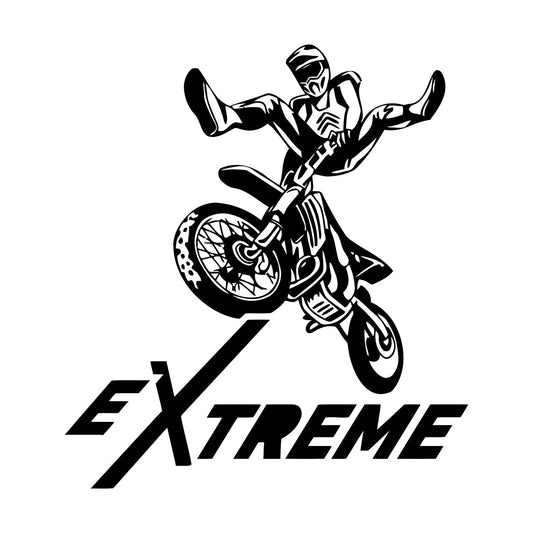 Extreme Motorcycle Sport Races Trials Freestyle Motocross Wall Stickers Easy Installation