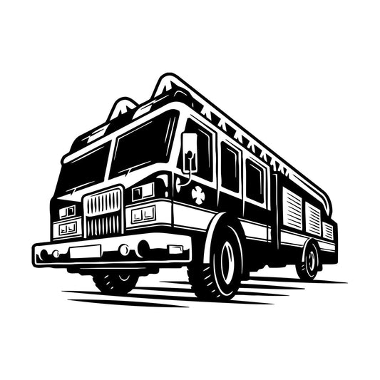 Engraving Stickers Firefighter Fire Truck Engines Children Waterproof