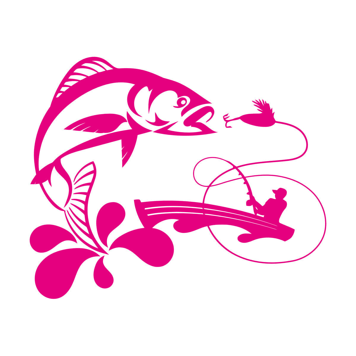 Wall Decals Paster Paper Fish Fishing Rod Boat Hobby Bait Art Decoration