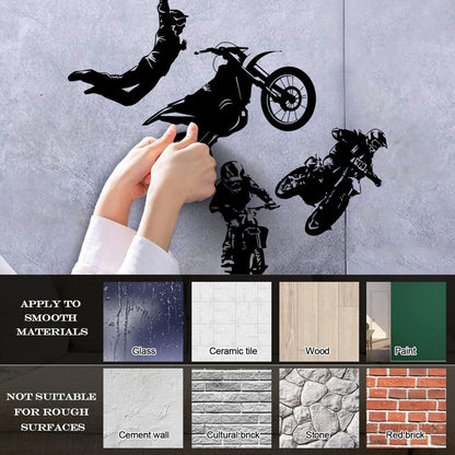 Wall Decals Freestyle Motocross Motorcycle Racer Extreme Sports Car Body Decoration