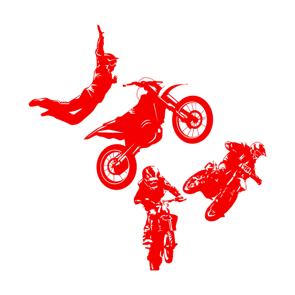 Wall Decals Freestyle Motocross Motorcycle Racer Extreme Sports Car Body Decoration