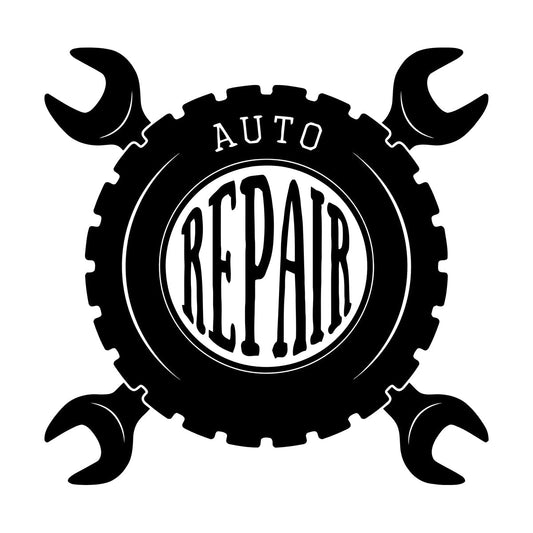 Mural And Wall Vinyl Decal Garage Auto Repair Service Car Wheel Wrench Store Decoration
