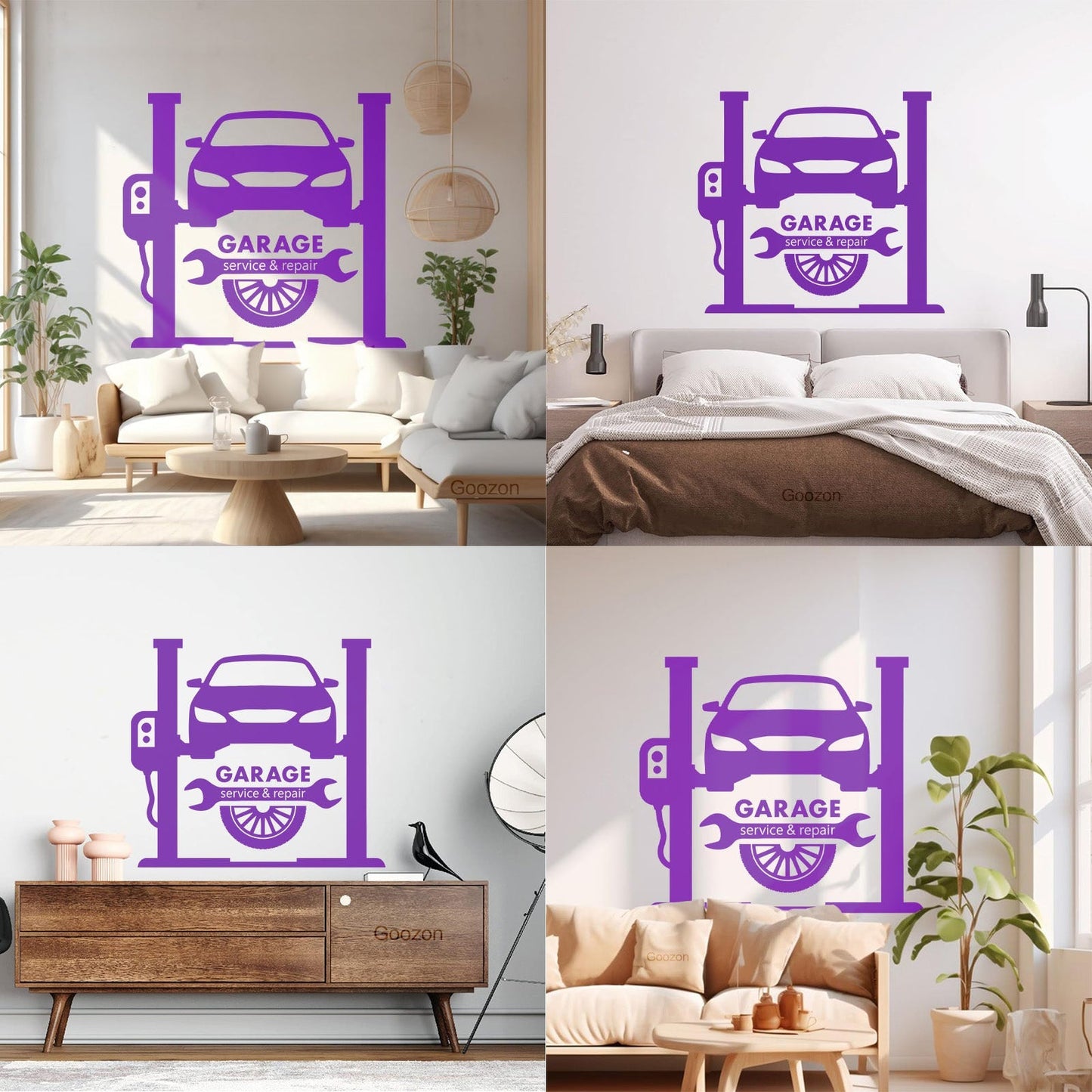 Wall Stickers Paster Paper Garage Auto Service Repair Car Racing Wheel Tattoo Culture