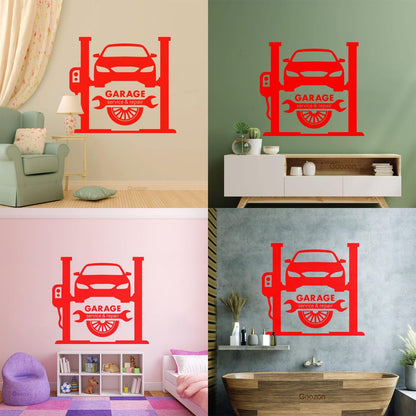 Wall Stickers Paster Paper Garage Auto Service Repair Car Racing Wheel Tattoo Culture