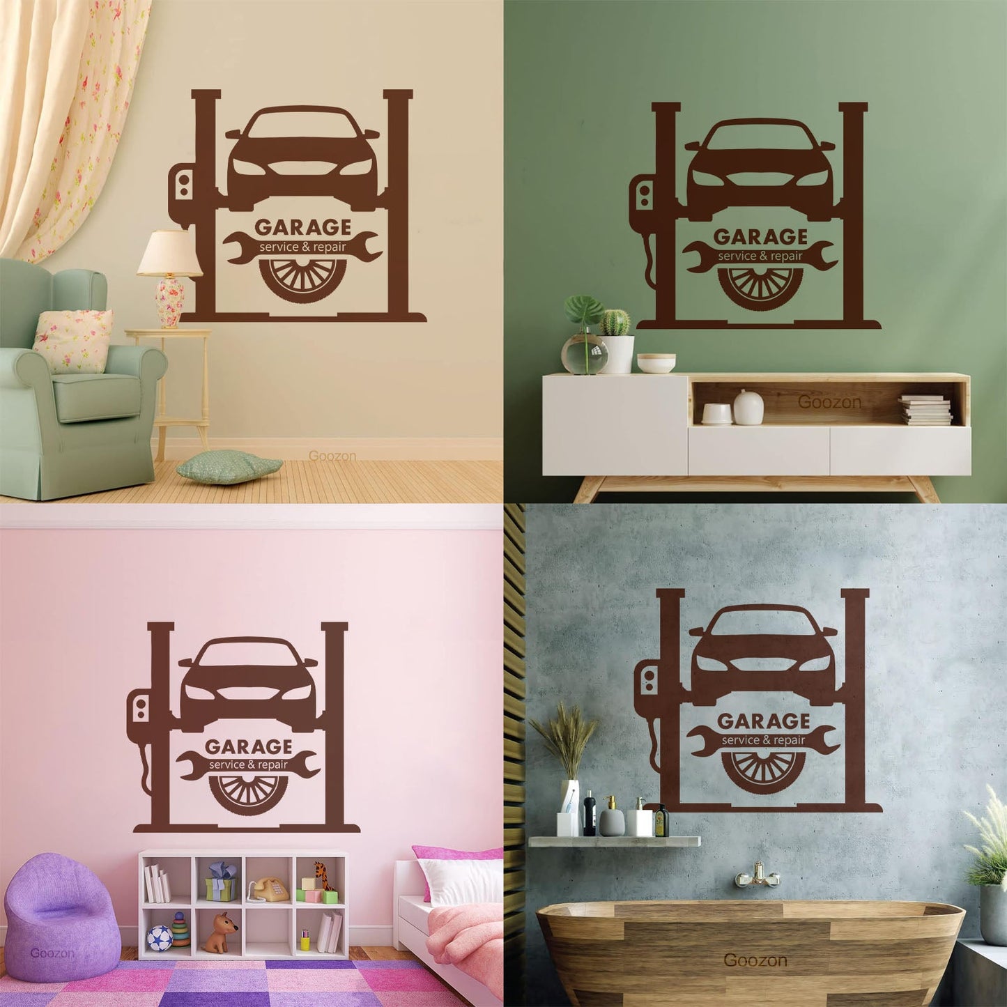 Wall Stickers Paster Paper Garage Auto Service Repair Car Racing Wheel Tattoo Culture