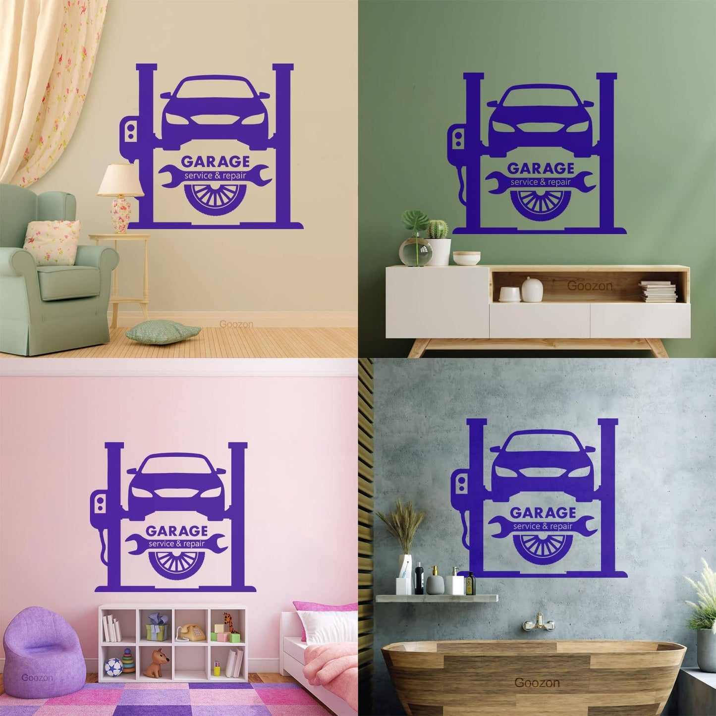 Wall Stickers Paster Paper Garage Auto Service Repair Car Racing Wheel Tattoo Culture
