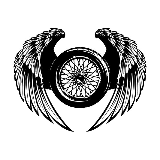 Garage Wheel Wings Driver Car Repair Fine Carving Decals Multi Color Selection