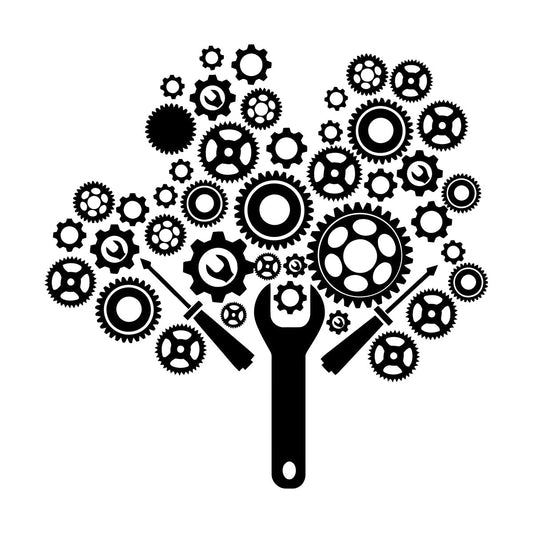 Lettering Decals Gears Mechanic Auto Car Service Garage Repair Art Mural Painting