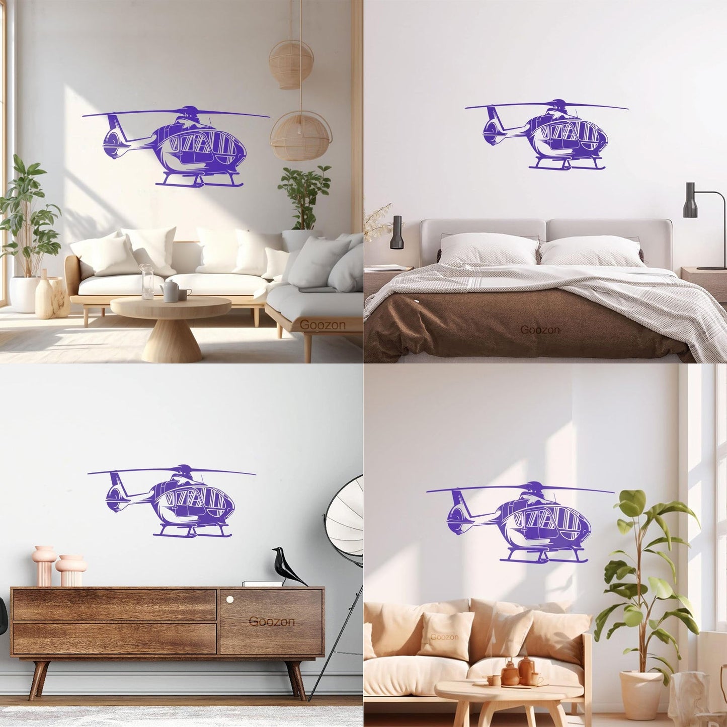 Vinyl Wall Stickers Helicopter Air Boys Kids Aviation Personalized Customization