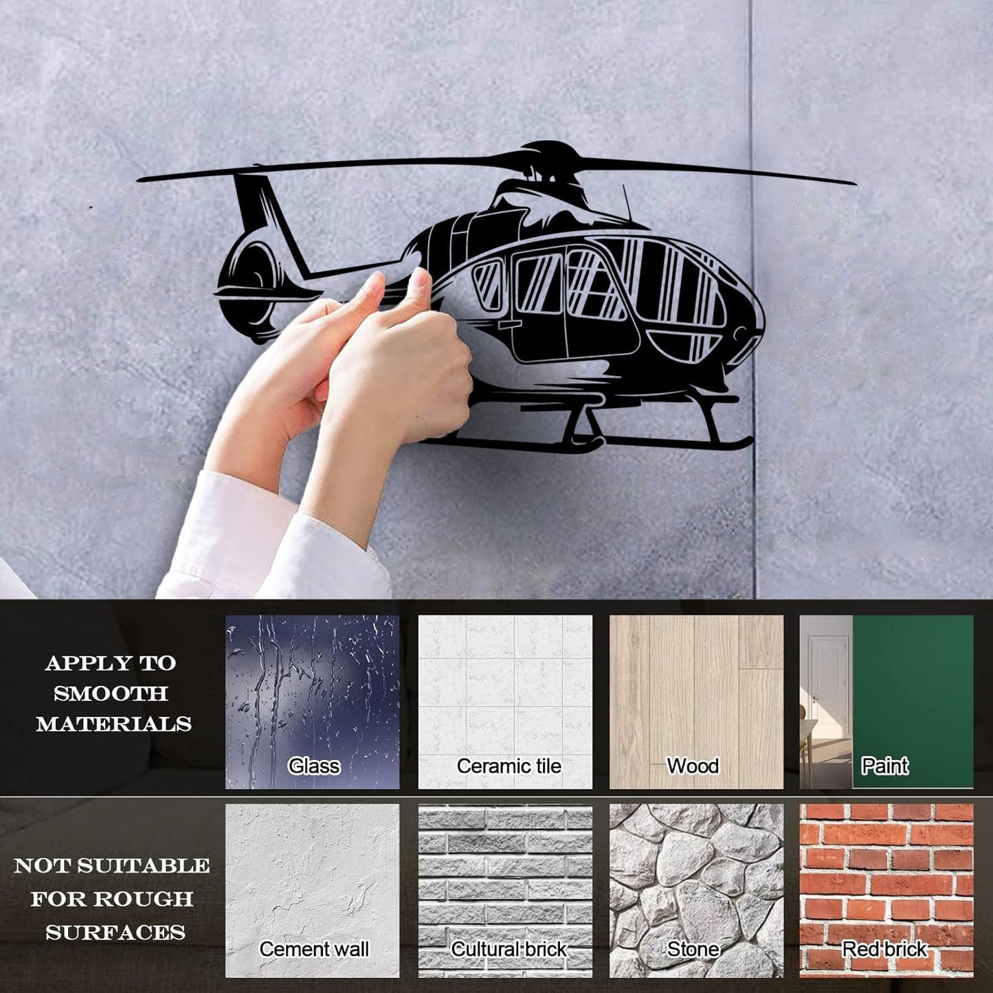 Vinyl Wall Stickers Helicopter Air Boys Kids Aviation Personalized Customization