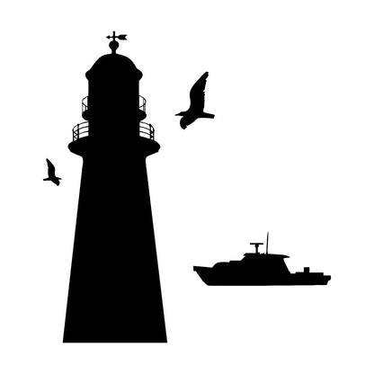 Vinyl Wall Decals Lighthouse Ship Boat Sea Style Naval Police Art Decoration