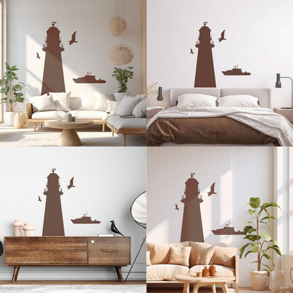 Vinyl Wall Decals Lighthouse Ship Boat Sea Style Naval Police Art Decoration