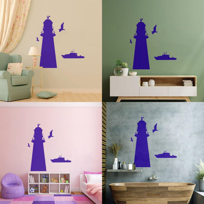 Vinyl Wall Decals Lighthouse Ship Boat Sea Style Naval Police Art Decoration