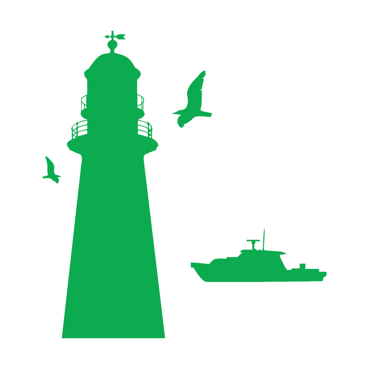 Vinyl Wall Decals Lighthouse Ship Boat Sea Style Naval Police Art Decoration