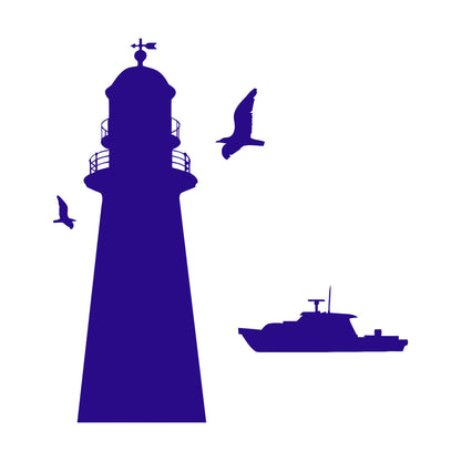 Vinyl Wall Decals Lighthouse Ship Boat Sea Style Naval Police Art Decoration