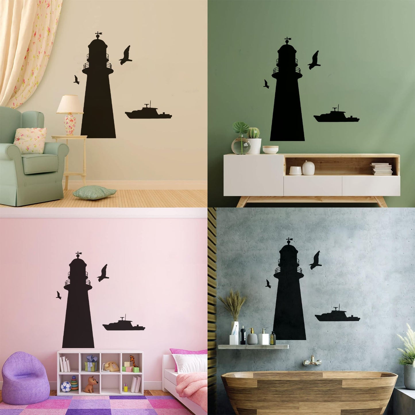 Vinyl Wall Decals Lighthouse Ship Boat Sea Style Naval Police Art Decoration