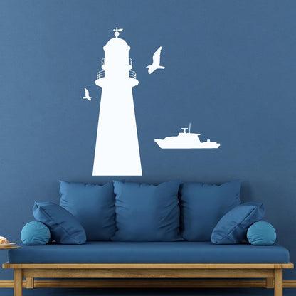 Vinyl Wall Decals Lighthouse Ship Boat Sea Style Naval Police Art Decoration