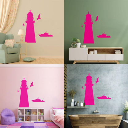 Vinyl Wall Decals Lighthouse Ship Boat Sea Style Naval Police Art Decoration
