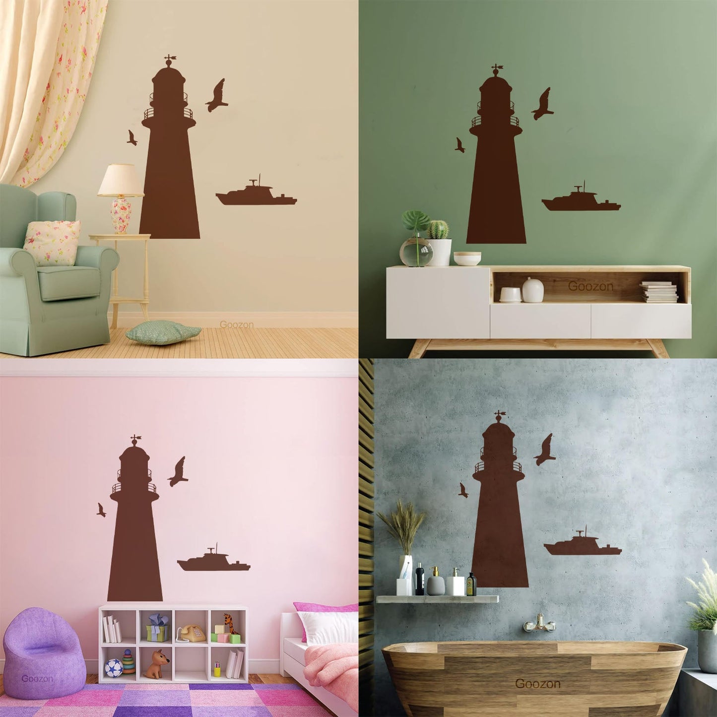 Vinyl Wall Decals Lighthouse Ship Boat Sea Style Naval Police Art Decoration