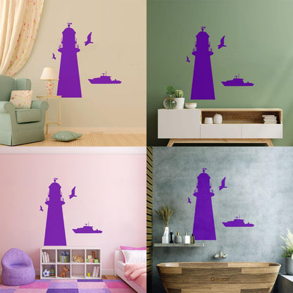 Vinyl Wall Decals Lighthouse Ship Boat Sea Style Naval Police Art Decoration