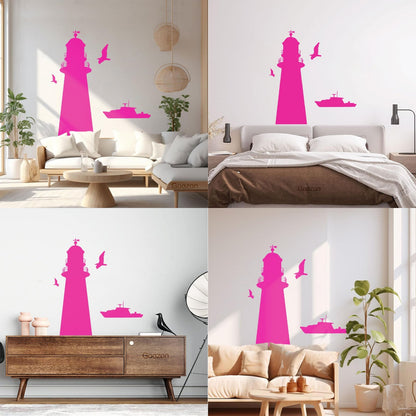 Vinyl Wall Decals Lighthouse Ship Boat Sea Style Naval Police Art Decoration