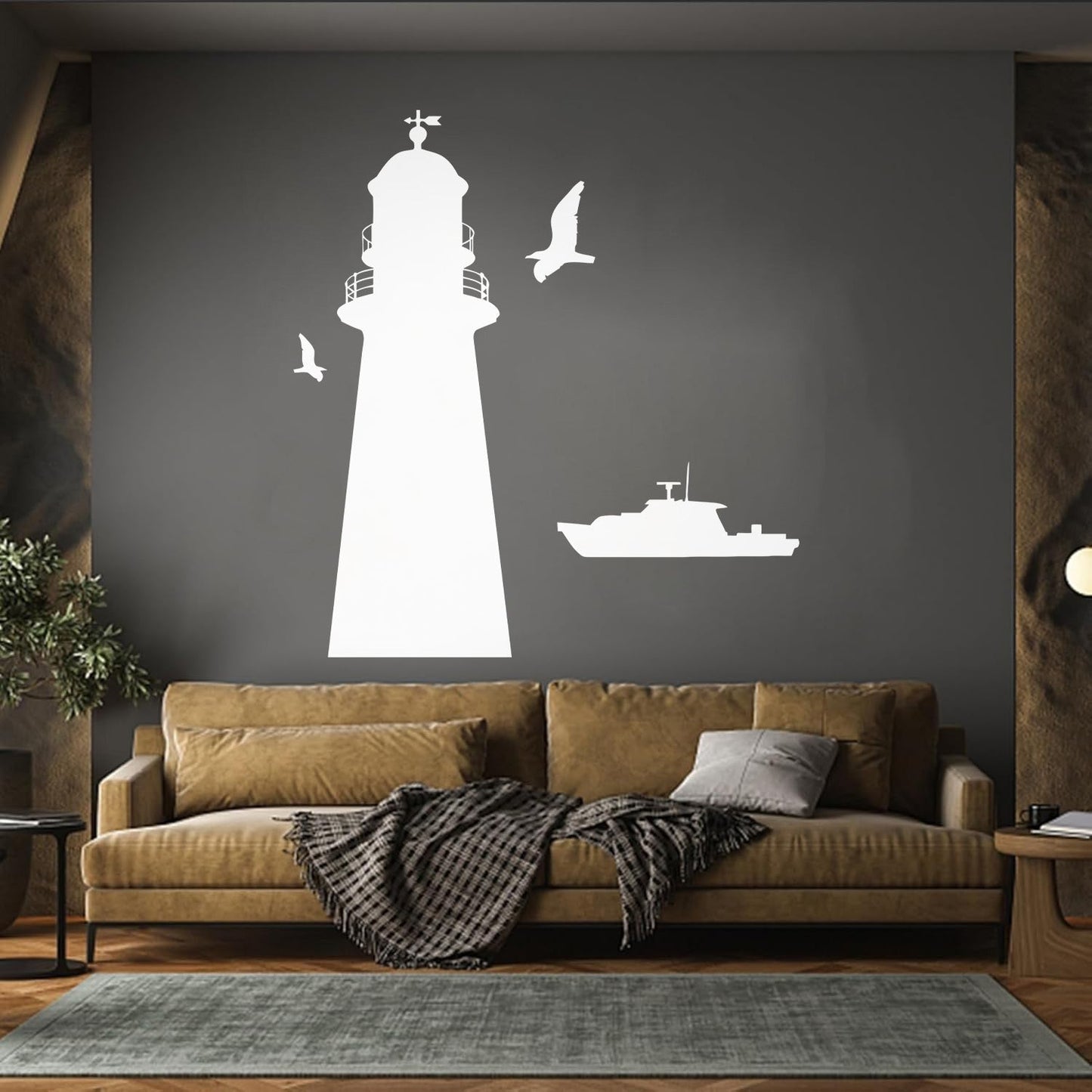 Vinyl Wall Decals Lighthouse Ship Boat Sea Style Naval Police Art Decoration