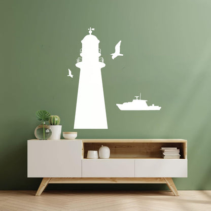 Vinyl Wall Decals Lighthouse Ship Boat Sea Style Naval Police Art Decoration