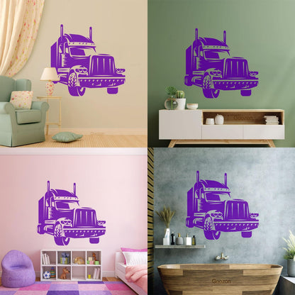 Long Haul Truck Transportation Heavy Driver Engraving Decals Wall Beautification