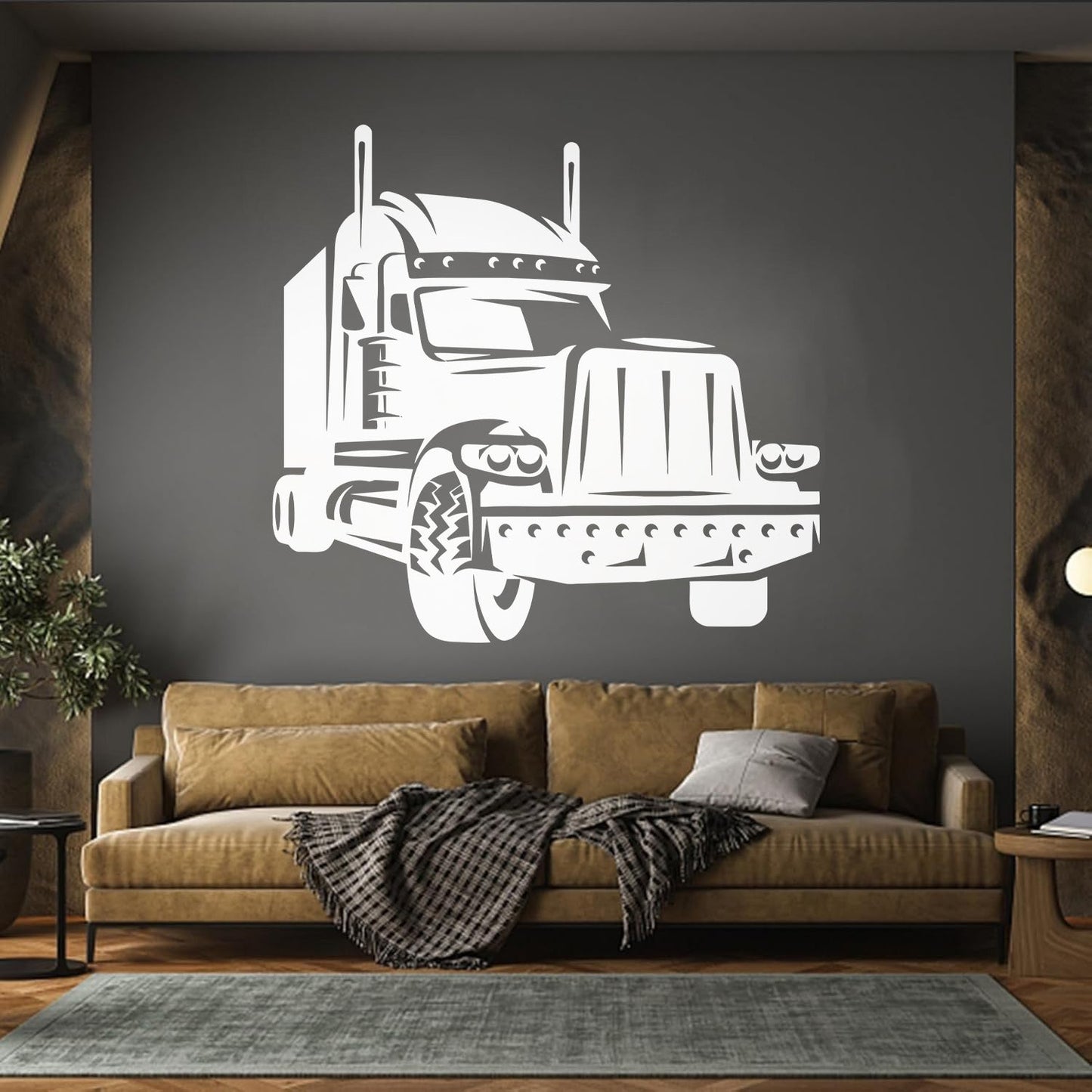 Long Haul Truck Transportation Heavy Driver Engraving Decals Wall Beautification