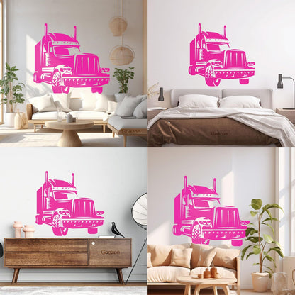 Long Haul Truck Transportation Heavy Driver Engraving Decals Wall Beautification
