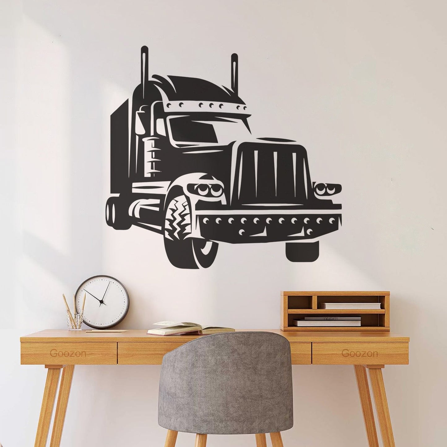 Long Haul Truck Transportation Heavy Driver Engraving Decals Wall Beautification