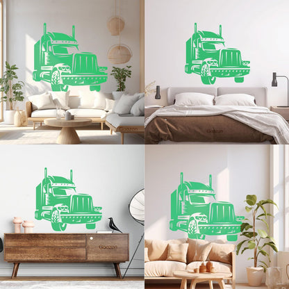 Long Haul Truck Transportation Heavy Driver Engraving Decals Wall Beautification