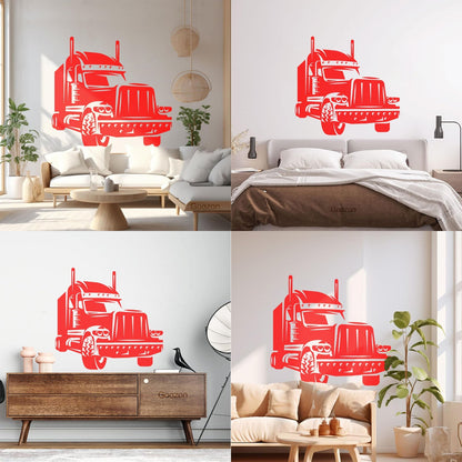 Long Haul Truck Transportation Heavy Driver Engraving Decals Wall Beautification