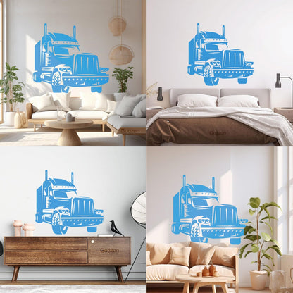 Long Haul Truck Transportation Heavy Driver Engraving Decals Wall Beautification
