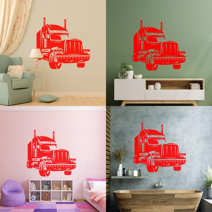 Long Haul Truck Transportation Heavy Driver Engraving Decals Wall Beautification