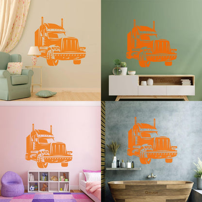 Long Haul Truck Transportation Heavy Driver Engraving Decals Wall Beautification