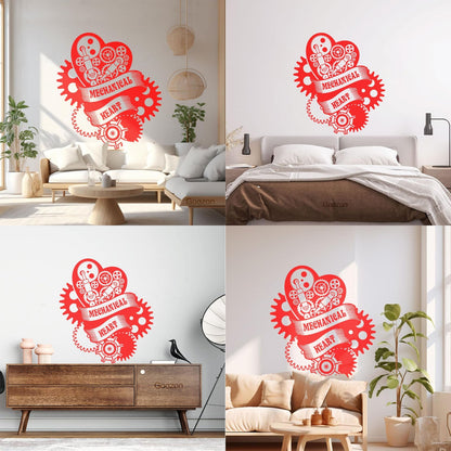 Wall Stickers Paster Paper Mechanical Heart Steampunk Engine Garage Window Decals