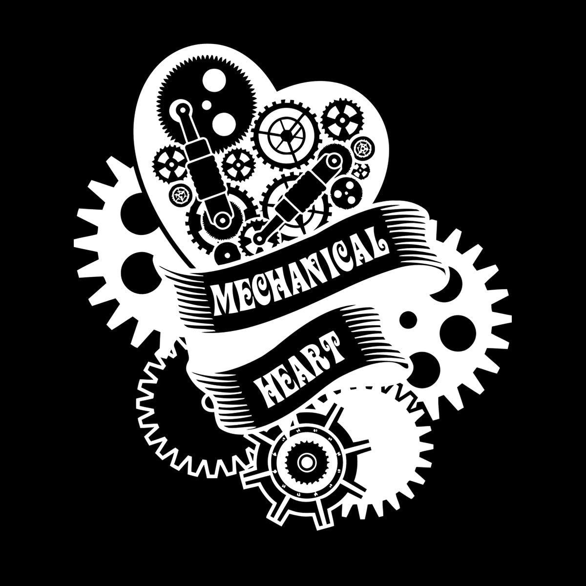 Wall Stickers Paster Paper Mechanical Heart Steampunk Engine Garage Window Decals