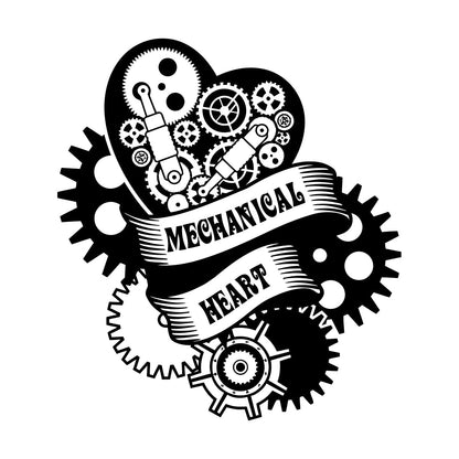 Wall Stickers Paster Paper Mechanical Heart Steampunk Engine Garage Window Decals