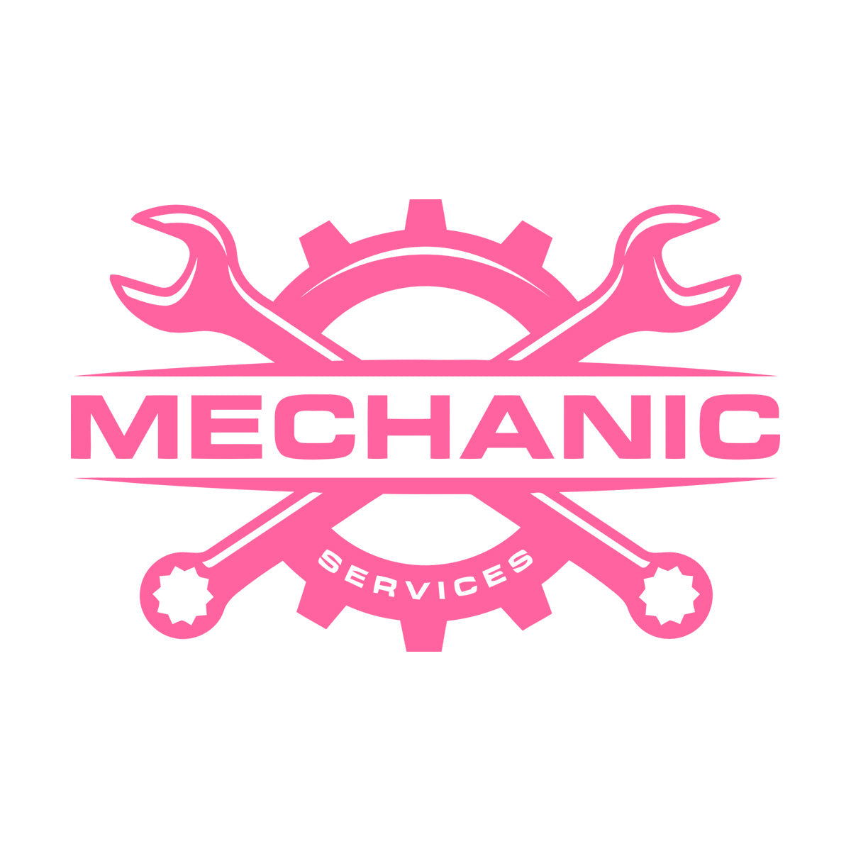 Fine Carving Stickers Mechanic Auto Service Repair Logo Emblem Wrench Store Decoration