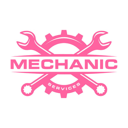 Fine Carving Stickers Mechanic Auto Service Repair Logo Emblem Wrench Store Decoration