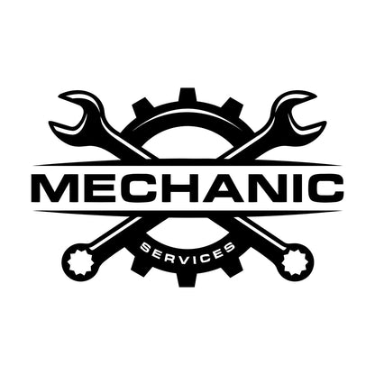 Fine Carving Stickers Mechanic Auto Service Repair Logo Emblem Wrench Store Decoration