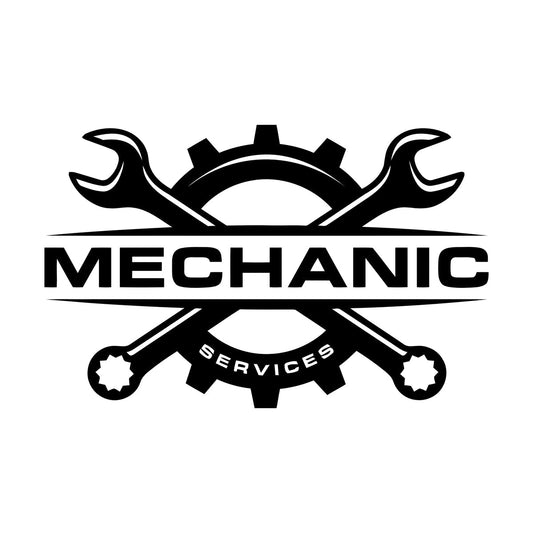 Fine Carving Stickers Mechanic Auto Service Repair Logo Emblem Wrench Store Decoration