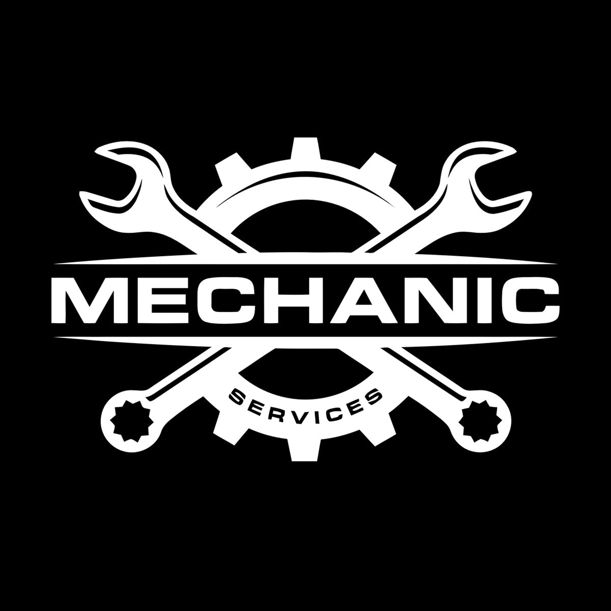 Fine Carving Stickers Mechanic Auto Service Repair Logo Emblem Wrench Store Decoration