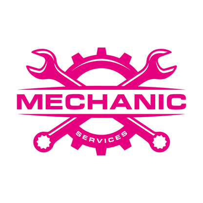 Fine Carving Stickers Mechanic Auto Service Repair Logo Emblem Wrench Store Decoration